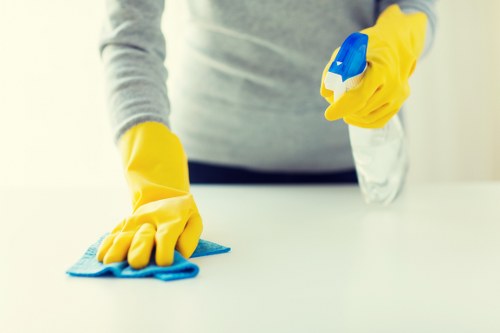 Local cleaning team preparing a SW3 home for move in