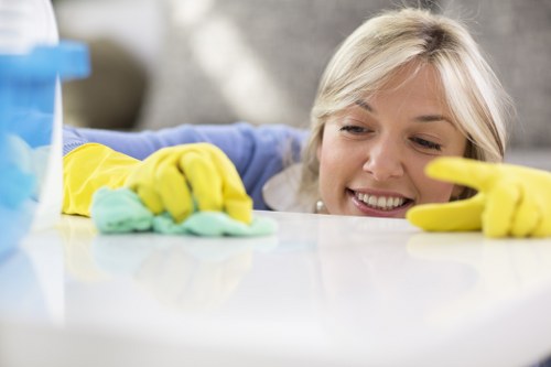 Local cleaners in SW3 working on a polished commercial space