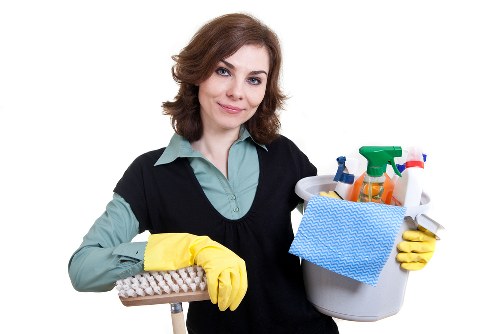 Deep cleaning equipment and supplies prepared for an SW3 property